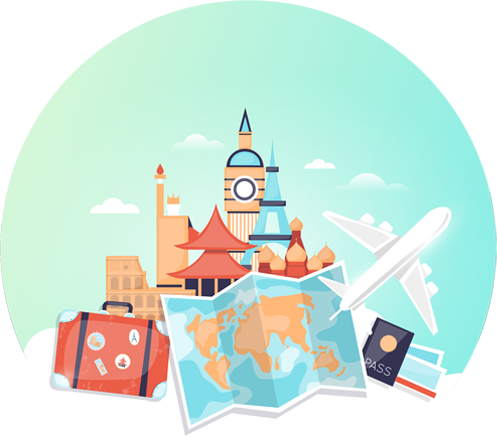 Illustration des lieux de voyage