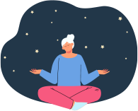 Illustratie van een vrouw die meditatie doet